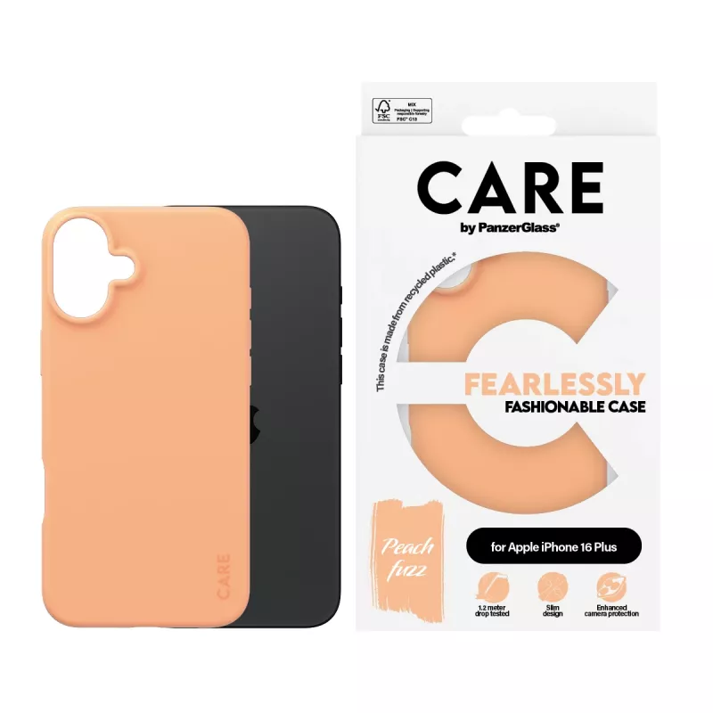 Cover PanzerGlass CARE by Fashionable Case Peachy iPhone 16 Plus Transparent