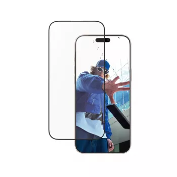 PanzerGlass ® Screen Protector Aluminum Frame iPhone 16 Pro Max| Ultra-Wide Fit