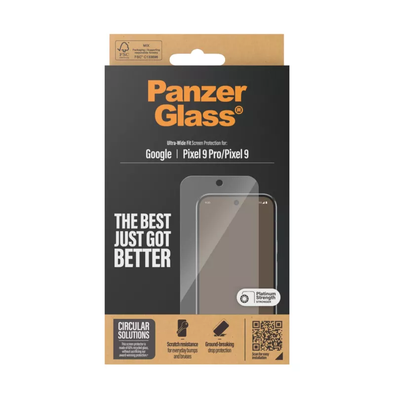 Screen Protector PanzerGlass Google Pixel 9 | 9 Pro Ultra-Wide Fit Scratch Shock Resistant