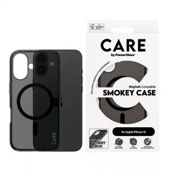 PanzerGlass CARE™ by ® Urban Combat Case Smokey w. Black MagSafe iPhone 16