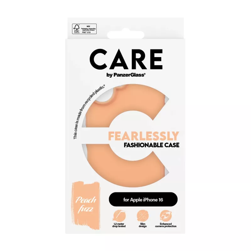 Cover PanzerGlass CARE by Fashionable Case Peachy iPhone 16 Transparent