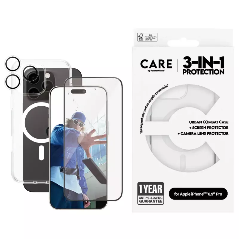 PanzerGlass ® | CARE by ® Flagship 3-in-1 Bundle iPhone 16 Pro Max