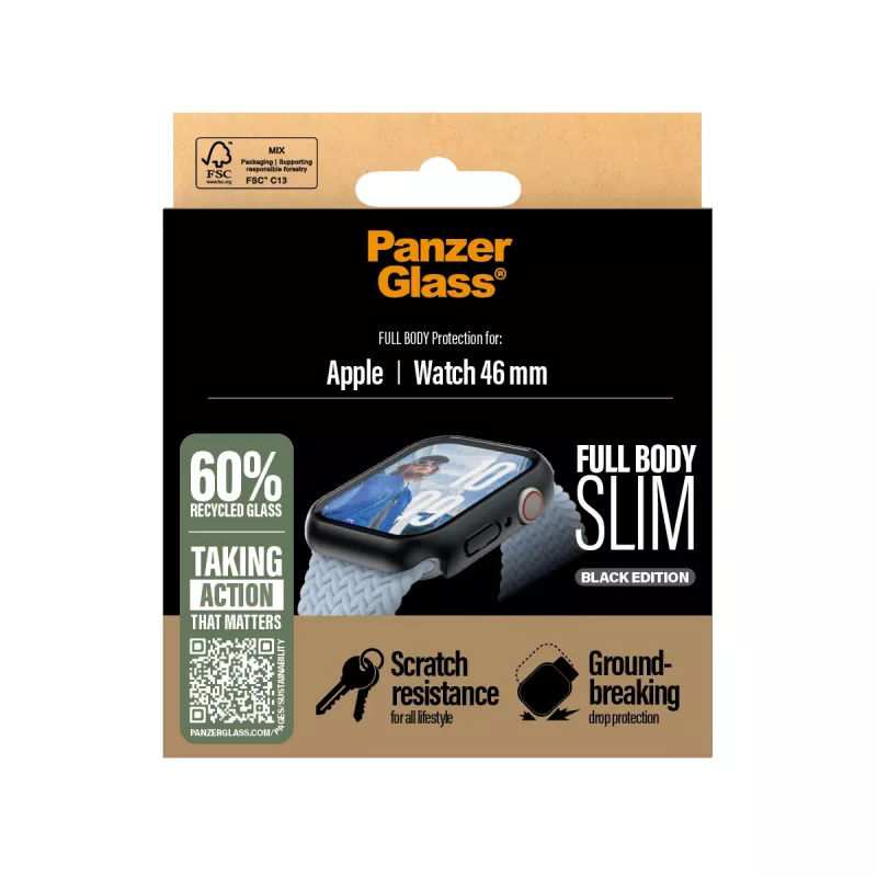 Screen Protector PanzerGlass Snappie Full Body Slim Black Apple Watch Series 10 46mm