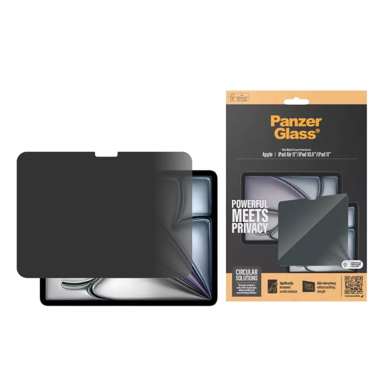 PanzerGlass ® Privacy Screen Protector iPad Air 11'' (2024-2025) | iPad 11 inch (2025) | iPad 10.9'' (2022) | Ultra-Wide Fit