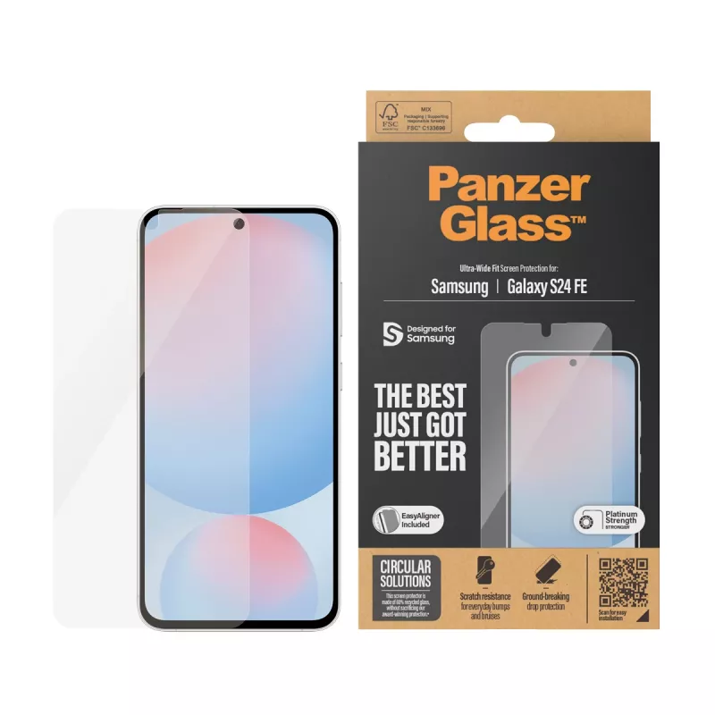 PanzerGlass ® Screen Protector Samsung Galaxy S24 FE | Ultra-Wide Fit w. EasyAligner