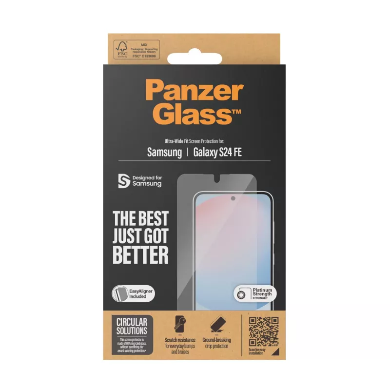 PanzerGlass ® Screen Protector Samsung Galaxy S24 FE | Ultra-Wide Fit w. EasyAligner