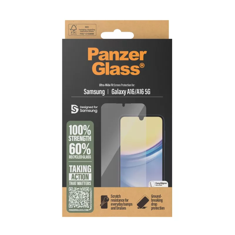 PanzerGlass ® Screen Protector Samsung Galaxy A16 | A16 5G | Ultra-Wide Fit w. EasyAligner