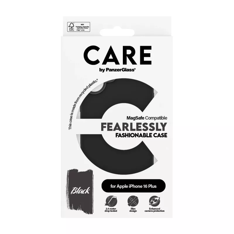 PanzerGlass CARE™ by ® Case Black w. MagSafe iPhone 16 Plus, Cover, Apple, Apple - iPhone 16 Plus, Black
