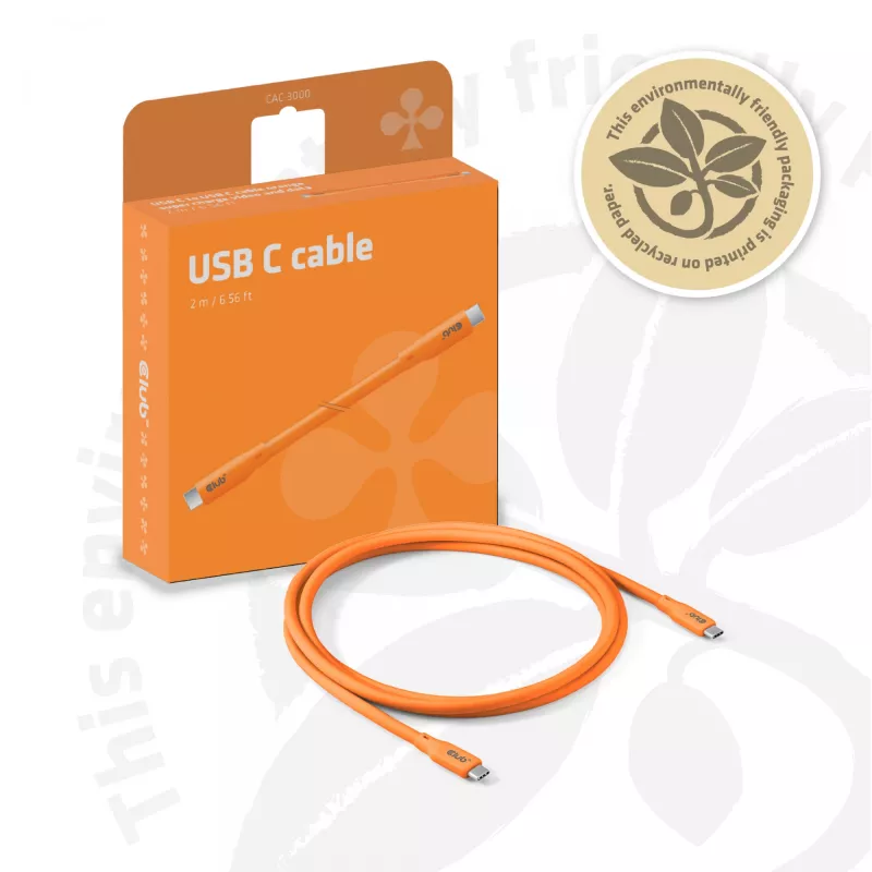 CLUB3D Kabel / Adapter USB cable USB4 Gen 2x2 2 m USB C Orange