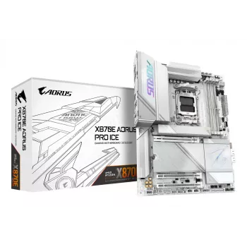 Motherboard GIGABYTE X870E AORUS PRO ICE — AMD X870E, Socket AM5, ATX, DDR5, 4×DIMM, Wi‑Fi 7, 2.5Gb LAN
