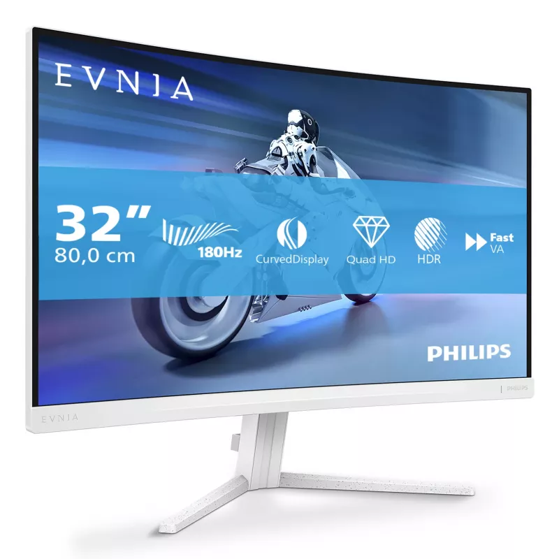 Philips Evnia 5000 32M2C5501/00 computer monitor 80 cm (31.5 inch) 2560 x 1440 pixels Quad HD LCD White