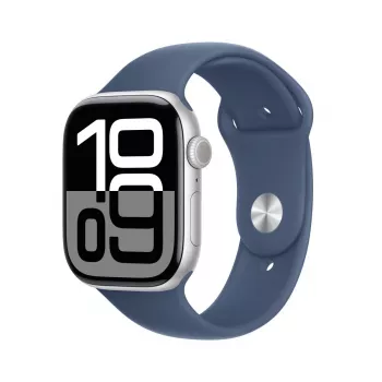 APPLE Watch Series 10 Gps + Cellular 46mm Silver Aluminium Case With Denim Sport Band - M/l