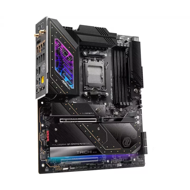 Motherboard ASRock X870E Taichi — AMD X870E, Socket AM5, Extended ATX, DDR5, 4 DIMM, up to 256GB, Wi‑Fi 7, 5Gb LAN