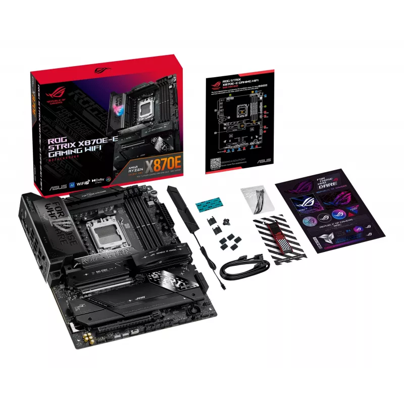 Motherboard ASUS ROG STRIX X870E-E GAMING WIFI ATX, AMD X870E, Socket AM5, DDR5, 4 DIMM, Wi‑Fi 7, Bluetooth 5.4, 5Gb LAN