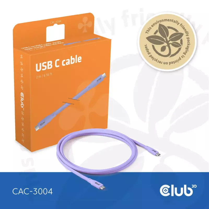 USB C cable CLUB3D CAC-3004 2m Purple