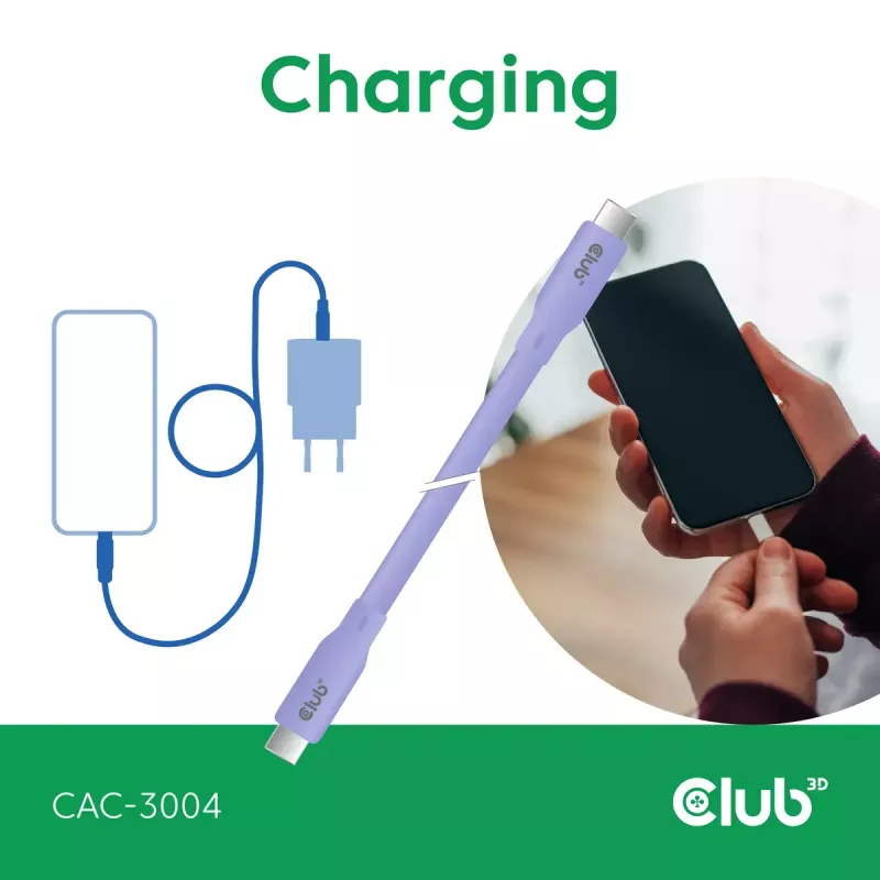 USB C cable CLUB3D CAC-3004 2m Purple