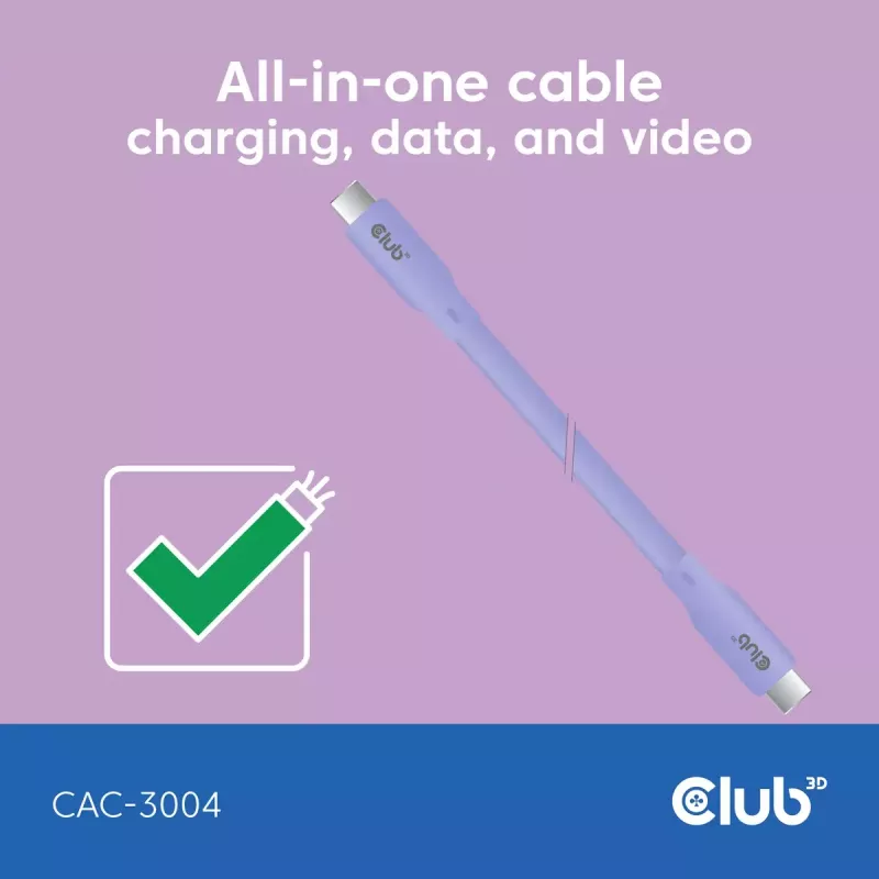 USB C cable CLUB3D CAC-3004 2m Purple
