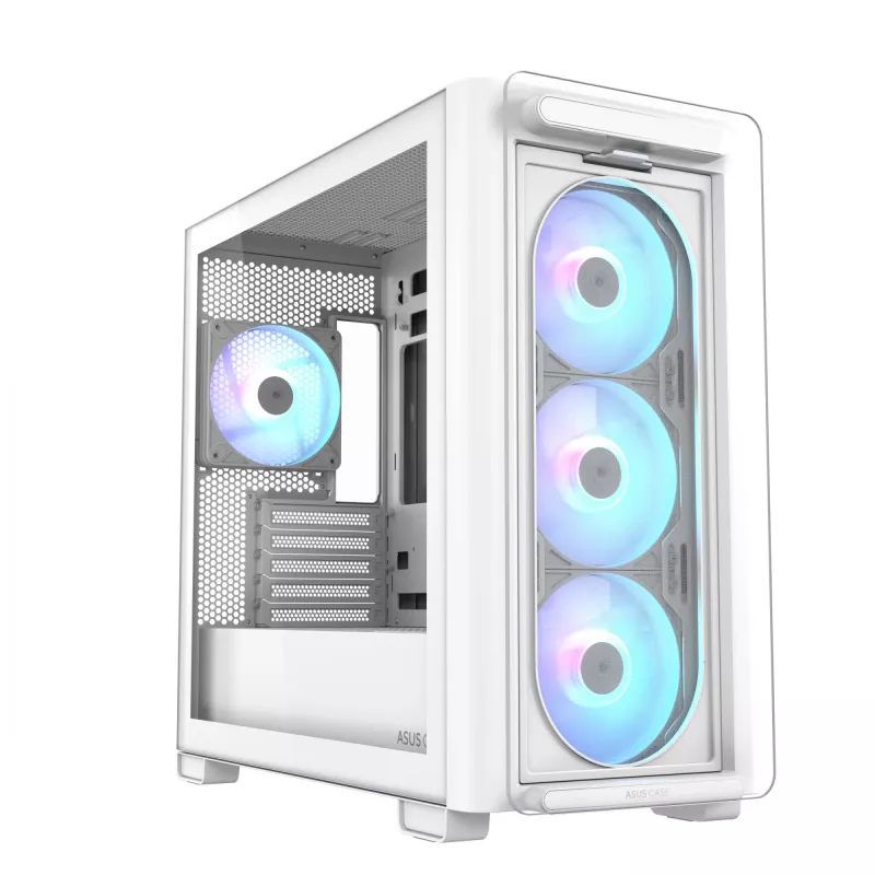 ASUS A23 PLUS TG ARGB WHITE, PC, White, micro ATX, Mini-ITX, Multi, 16.5 cm, 38 cm