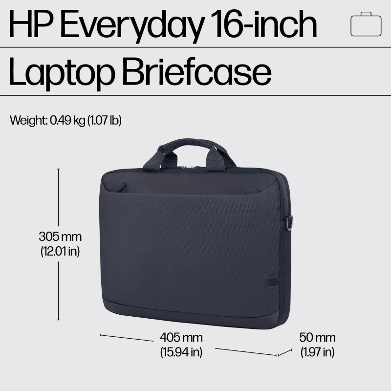 HP Everyday 16-inch Laptop Briefcase, Briefcase, 40.9 cm (16.1 inch), Shoulder strap, 490 g