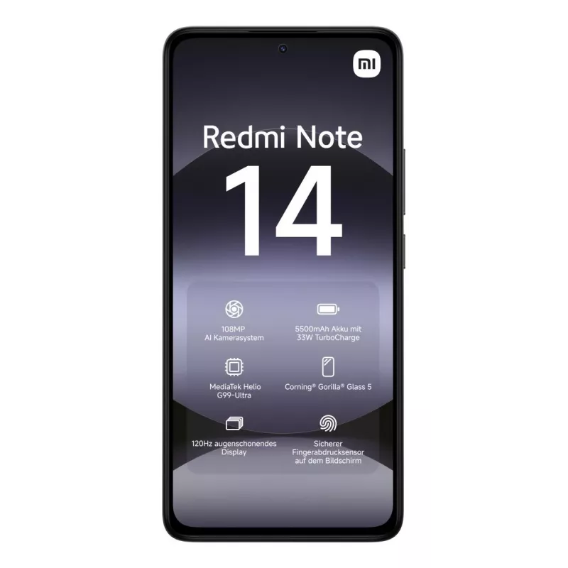Smartphone Xiaomi Redmi Note 14 6.67 inch AMOLED 120Hz, 6 GB RAM, 128 GB, 108 MP, 5500 mAh, IP54, Black