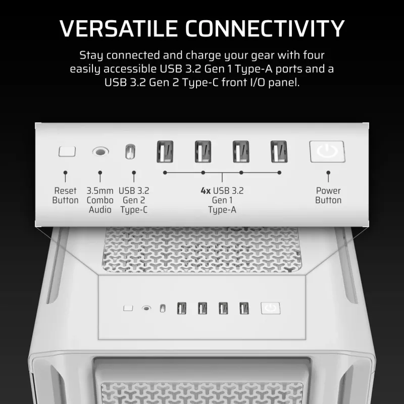 CORSAIR Pc Case - 5000t Mid-tower High-performance - White