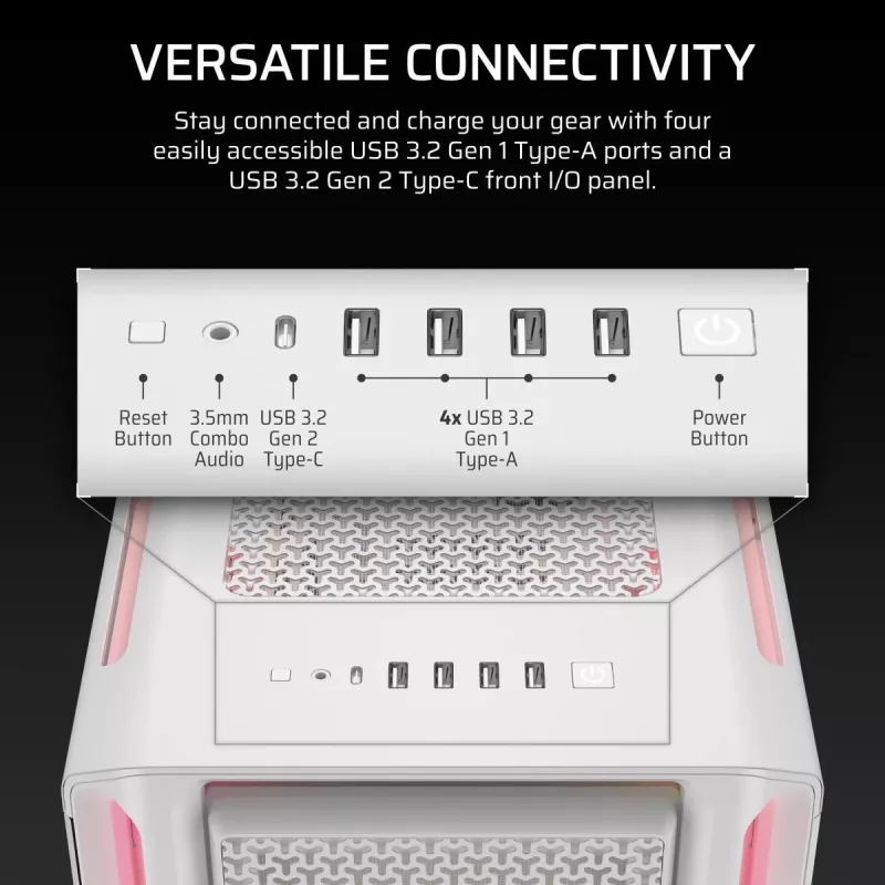 CORSAIR Pc Case - Geh Midi 5000t Lx Rgb(tempered Glass)white