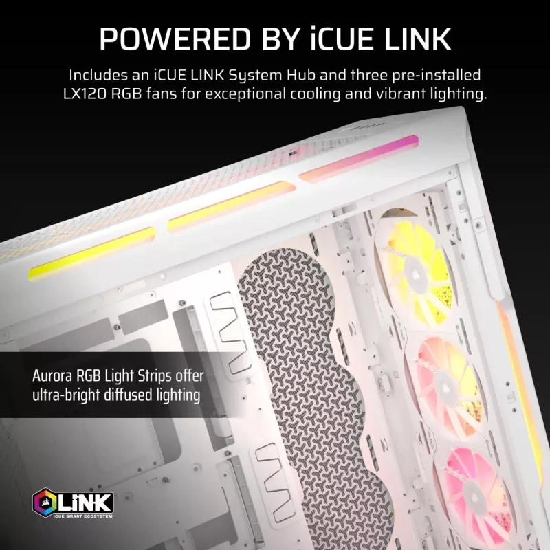 CORSAIR Pc Case - Geh Midi 5000t Lx Rgb(tempered Glass)white