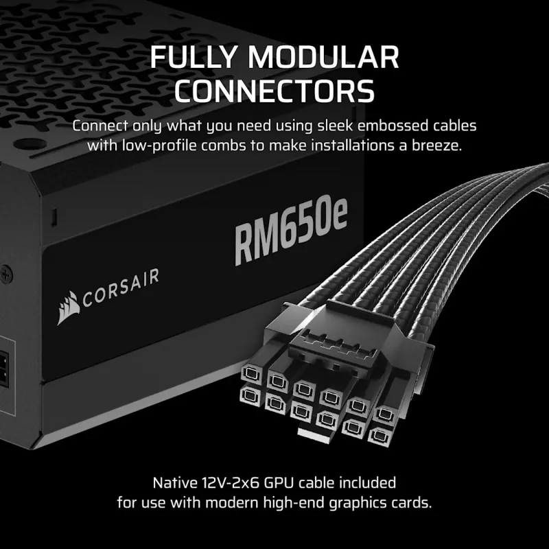 CORSAIR Power Supply - Rme Series Rm650e Fully Modular Low-noise ATX 650w