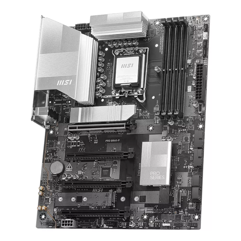 Motherboard MSI PRO B860-P — Intel B860, LGA 1851, ATX, DDR5, 4 DIMM, 3×M.2, 5Gb LAN, HDMI 2.1