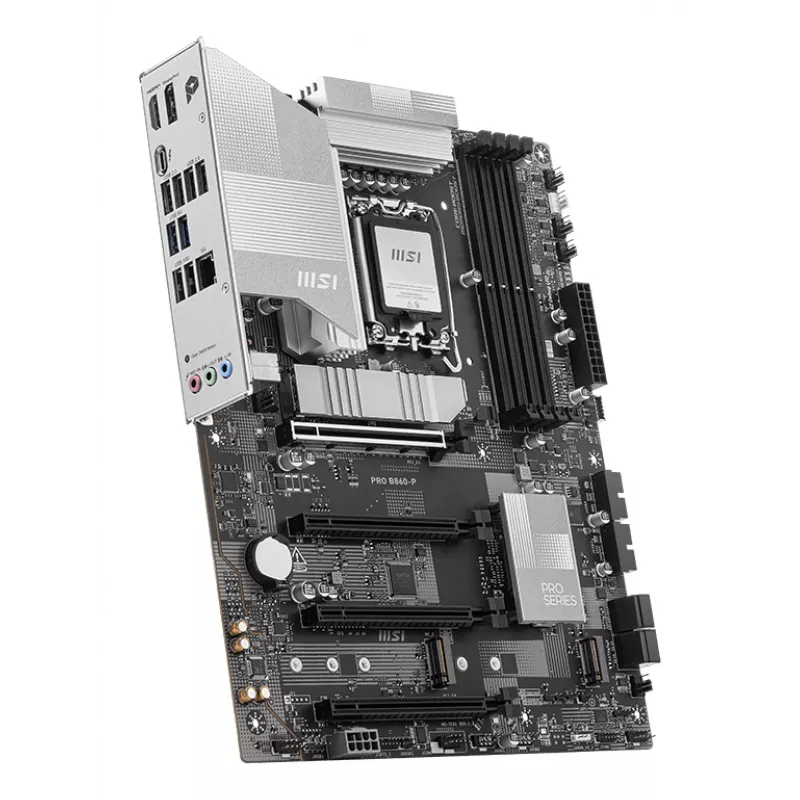 Motherboard MSI PRO B860-P — Intel B860, LGA 1851, ATX, DDR5, 4 DIMM, 3×M.2, 5Gb LAN, HDMI 2.1