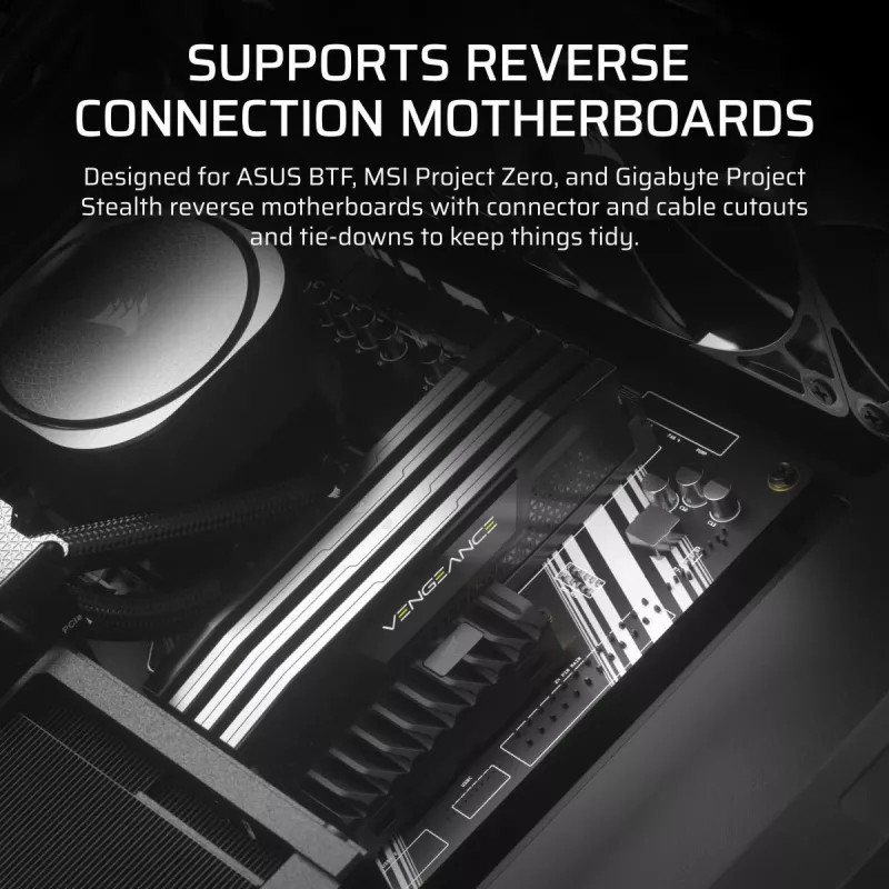 PC case CORSAIR FRAME 4000D RS Midi Tower — black, EATX support, tempered glass, USB-C, 3x120mm front fans