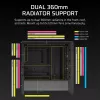 PC case CORSAIR FRAME 4000D RS Midi Tower — black, EATX support, tempered glass, USB-C, 3x120mm front fans