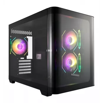 FSP S380-BA Case Mini Tower mITX, mATX Black ARGB, Micro Tower, PC, Black, micro ATX, Mini-ITX, SPCC, Tempered glass, Gaming