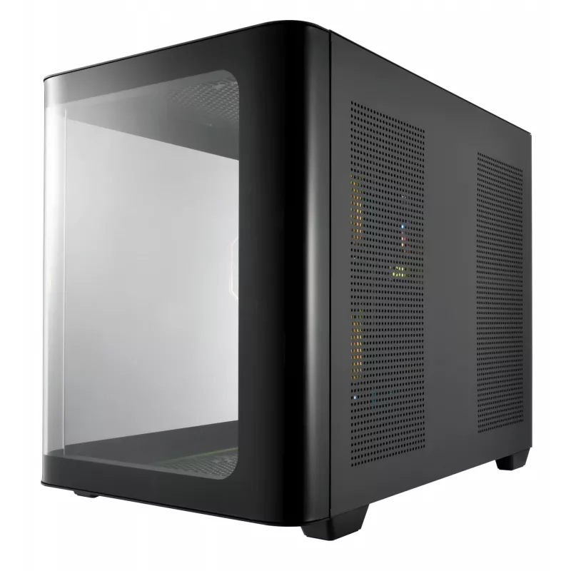 FSP S380-BA Case Mini Tower mITX, mATX Black ARGB, Micro Tower, PC, Black, micro ATX, Mini-ITX, SPCC, Tempered glass, Gaming