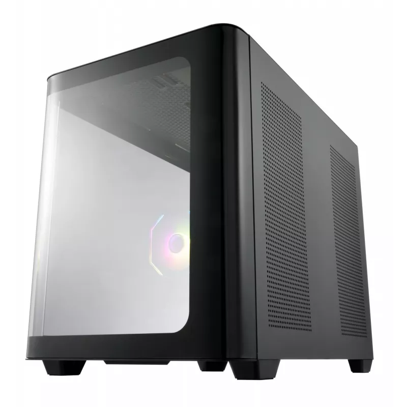 FSP S380-BA Case Mini Tower mITX, mATX Black ARGB, Micro Tower, PC, Black, micro ATX, Mini-ITX, SPCC, Tempered glass, Gaming