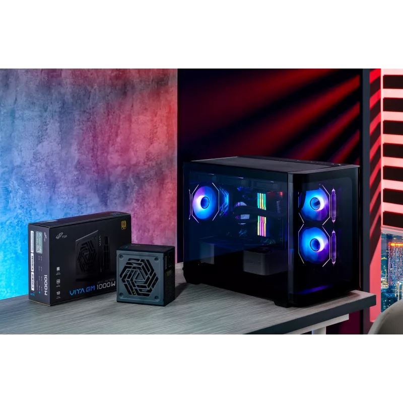 FSP S380-BA Case Mini Tower mITX, mATX Black ARGB, Micro Tower, PC, Black, micro ATX, Mini-ITX, SPCC, Tempered glass, Gaming