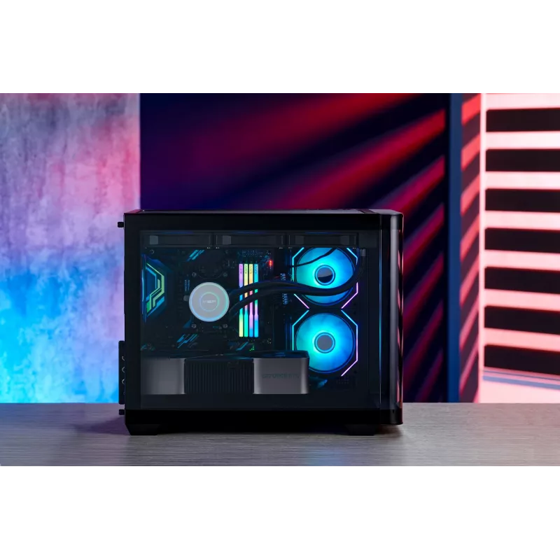 FSP S380-BA Case Mini Tower mITX, mATX Black ARGB, Micro Tower, PC, Black, micro ATX, Mini-ITX, SPCC, Tempered glass, Gaming