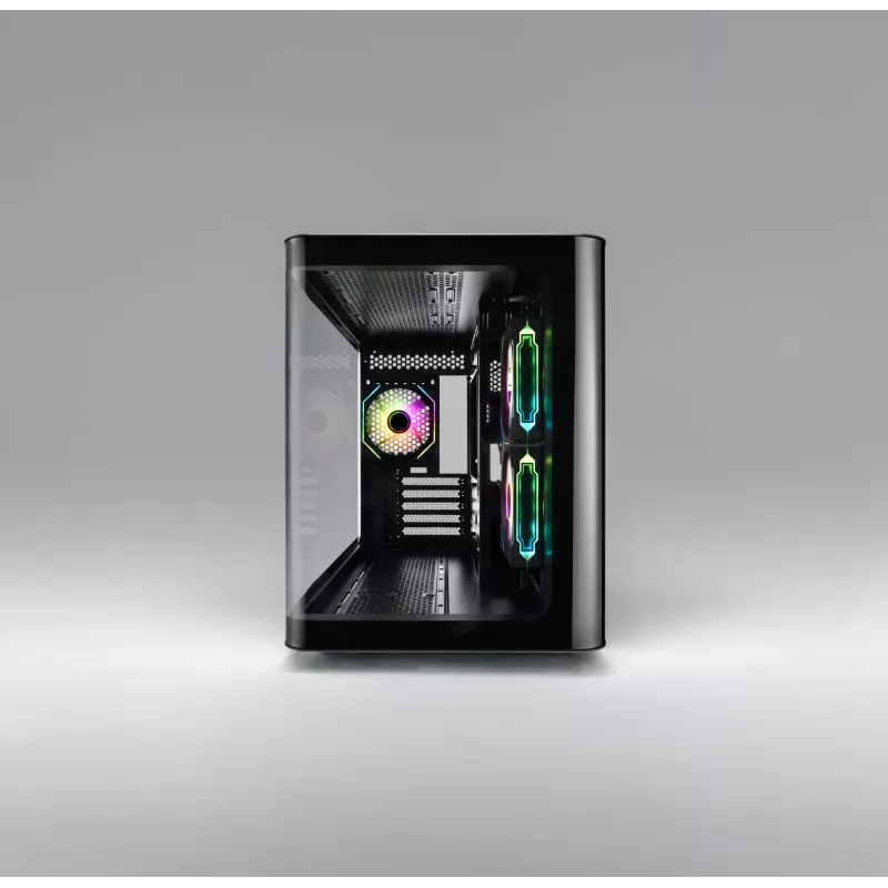 FSP S380-BA Case Mini Tower mITX, mATX Black ARGB, Micro Tower, PC, Black, micro ATX, Mini-ITX, SPCC, Tempered glass, Gaming