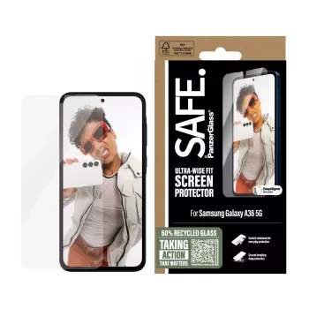 PanzerGlass SAFE. by ® Screen Protector Samsung Galaxy A36 5G | Ultra-Wide Fit w. EasyAligner