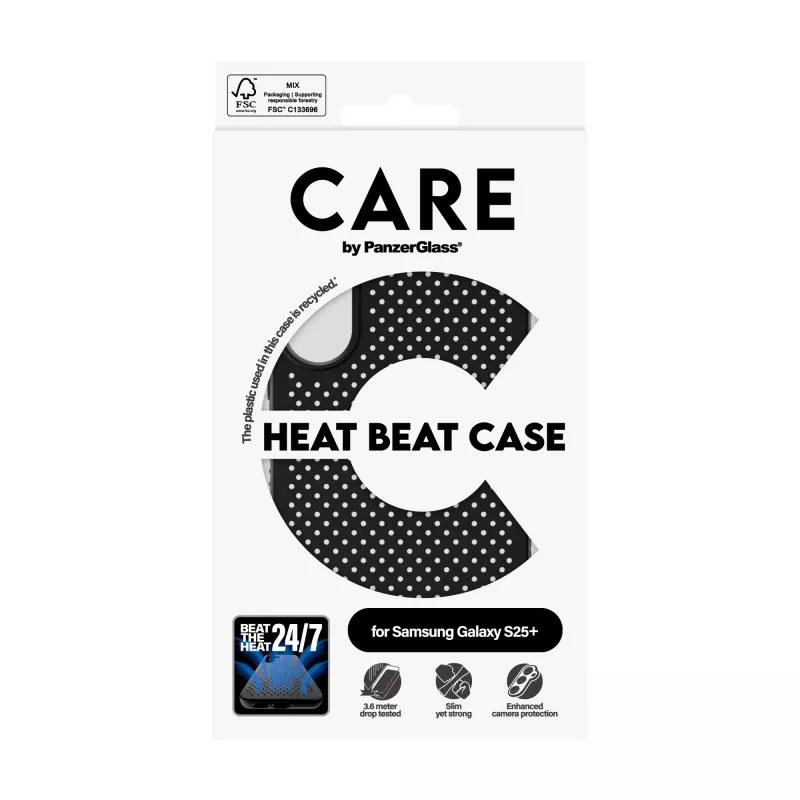 PanzerGlass CARE™ by ® Case Heat Beat Samsung Galaxy S25+, Cover, Samsung, Samsung - Galaxy S25+, Black