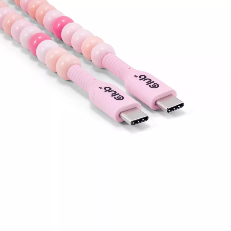 CLUB3D USB-C® Beaded Cable Pink, 2 m, USB C, USB C, 0.48 Gbit/s, Pink