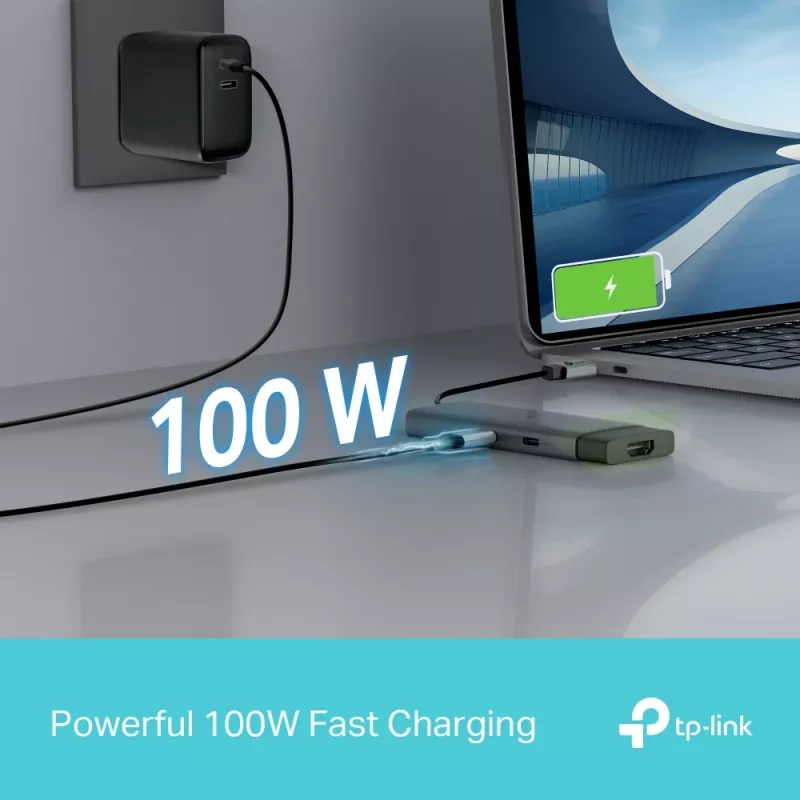 TP-Link UH5020C USB-C 5-Port Hub, HDMI 4K@60Hz, 100 W Power Delivery, 1x USB-C, 2x USB-A, 5 Gbps, Aluminium, Grey