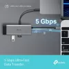 TP-Link UH5020C USB-C 5-Port Hub, HDMI 4K@60Hz, 100 W Power Delivery, 1x USB-C, 2x USB-A, 5 Gbps, Aluminium, Grey