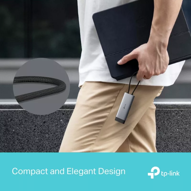 TP-Link UH5020C USB-C 5-Port Hub, HDMI 4K@60Hz, 100 W Power Delivery, 1x USB-C, 2x USB-A, 5 Gbps, Aluminium, Grey