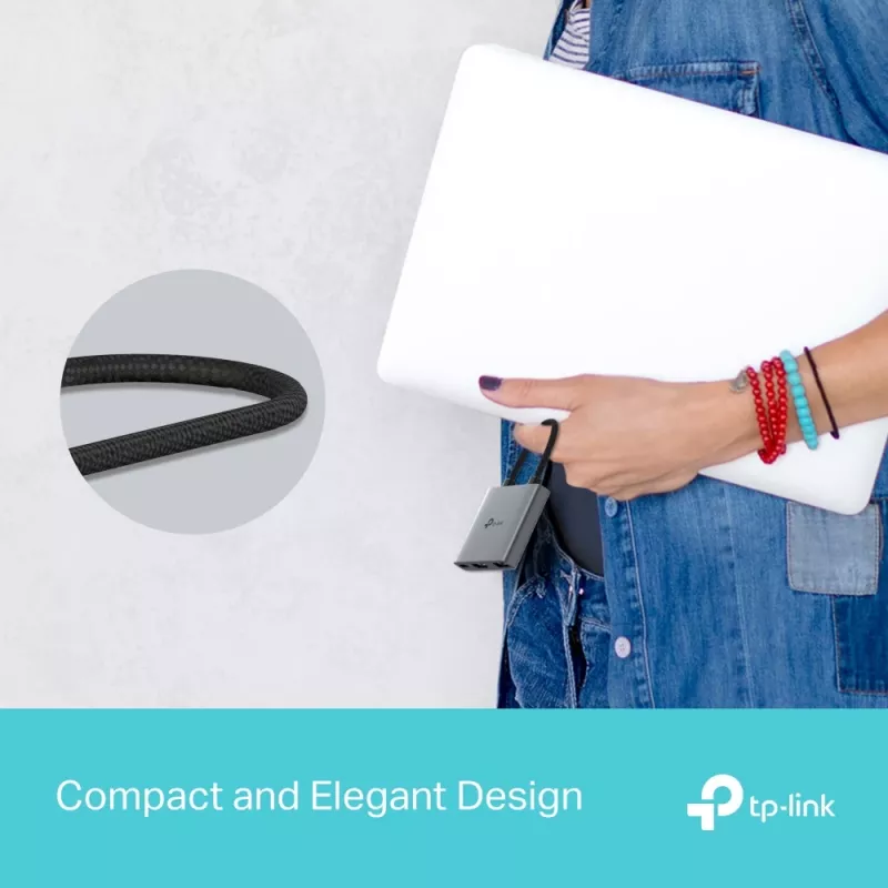 USB Type-C Hub TP-Link UH3020C — 3-port (HDMI, USB-A, USB-C), 5 Gbit/s, HDMI 4K@60Hz, PD up to 100W, aluminium, 0.18 m cable