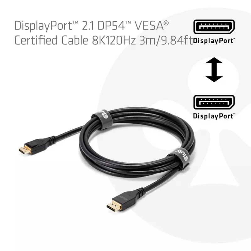 CLUB3D DisplayPort™ 2.1 DP54™ VESA® Certified Cable 8K120Hz 3m/ 9.84ft
