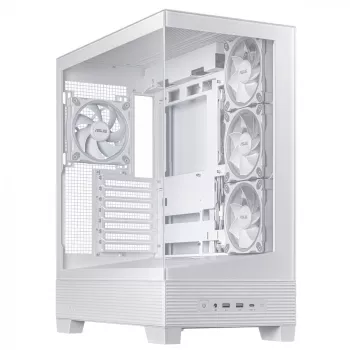 PC Case ASUS A31 Plus TG ARGB WHITE Midi Tower — ATX, Tempered Glass, ARGB, 3x120mm + 1x120mm fans, 38 cm GPU, 165 mm CPU cooler