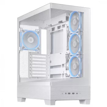 PC Case ASUS A31 Plus TG ARGB WHITE Midi Tower — ATX, Tempered Glass, ARGB, 3x120mm + 1x120mm fans, 38 cm GPU, 165 mm CPU cooler