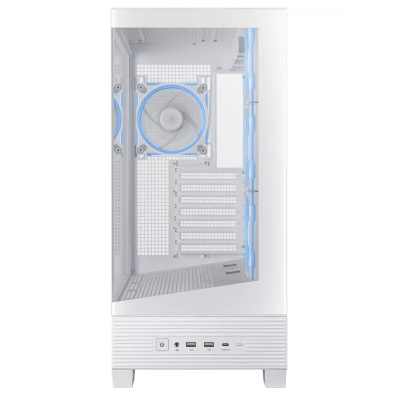 PC Case ASUS A31 Plus TG ARGB WHITE Midi Tower — ATX, Tempered Glass, ARGB, 3x120mm + 1x120mm fans, 38 cm GPU, 165 mm CPU cooler