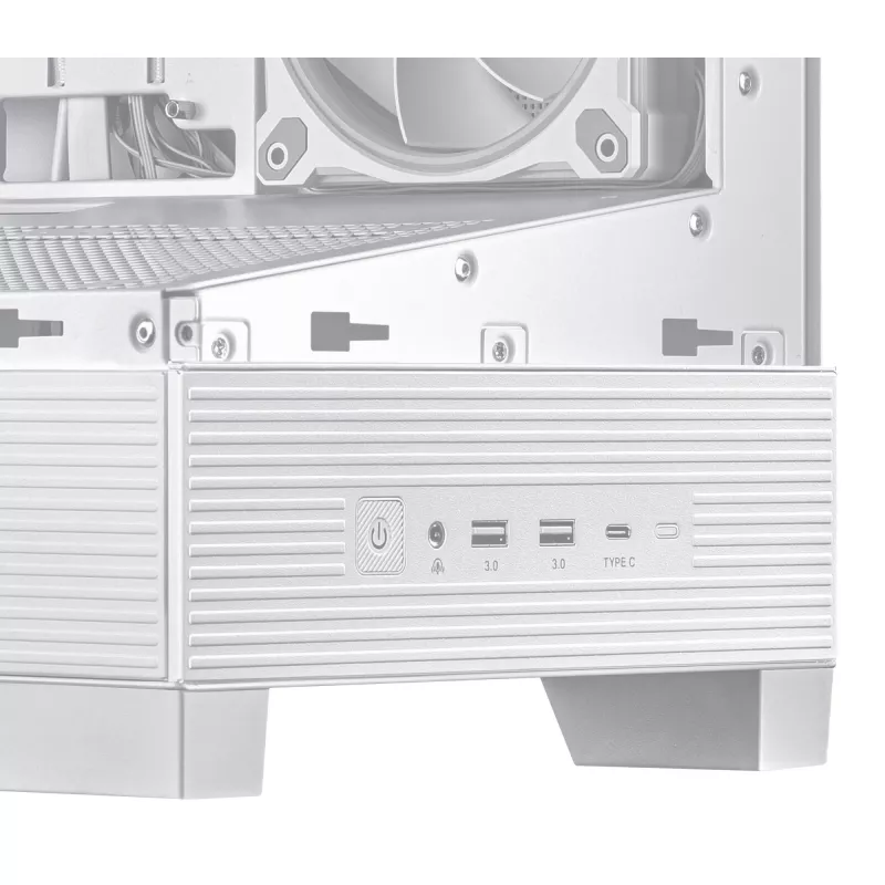 PC Case ASUS A31 Plus TG ARGB WHITE Midi Tower — ATX, Tempered Glass, ARGB, 3x120mm + 1x120mm fans, 38 cm GPU, 165 mm CPU cooler